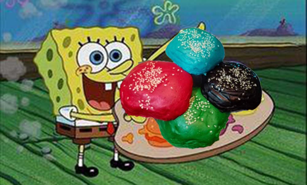 They only have four colors as of now -- blue, black, red, and green. (Photo from Spongebob Squarepants Patty Hype Episode / Nickelodeon)